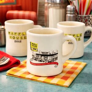 Waffle House Restaurant Retro Diner Coffee Cup 2012 Americana Kitsch 3 Mug Set